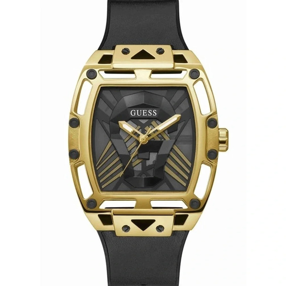 GUESS
GOLD TONE CASE QUARTZ RUBBER STRAP MEN'S WATCH GW0500G1 New 9” - Picture 1 of 5